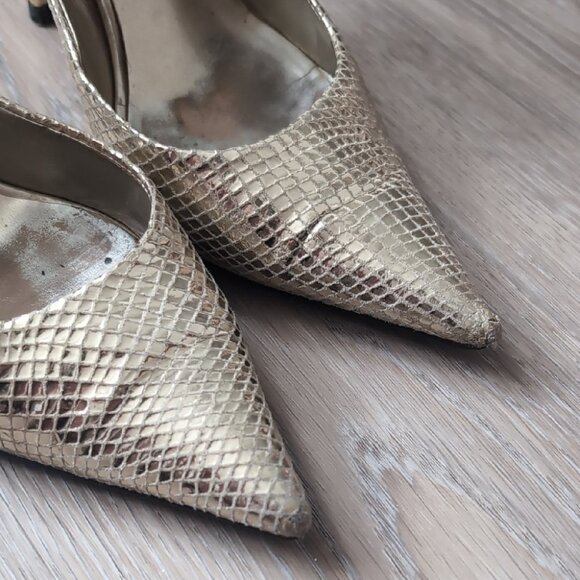 Marciano Gold Stiletto Heels - Picture 6 of 10
